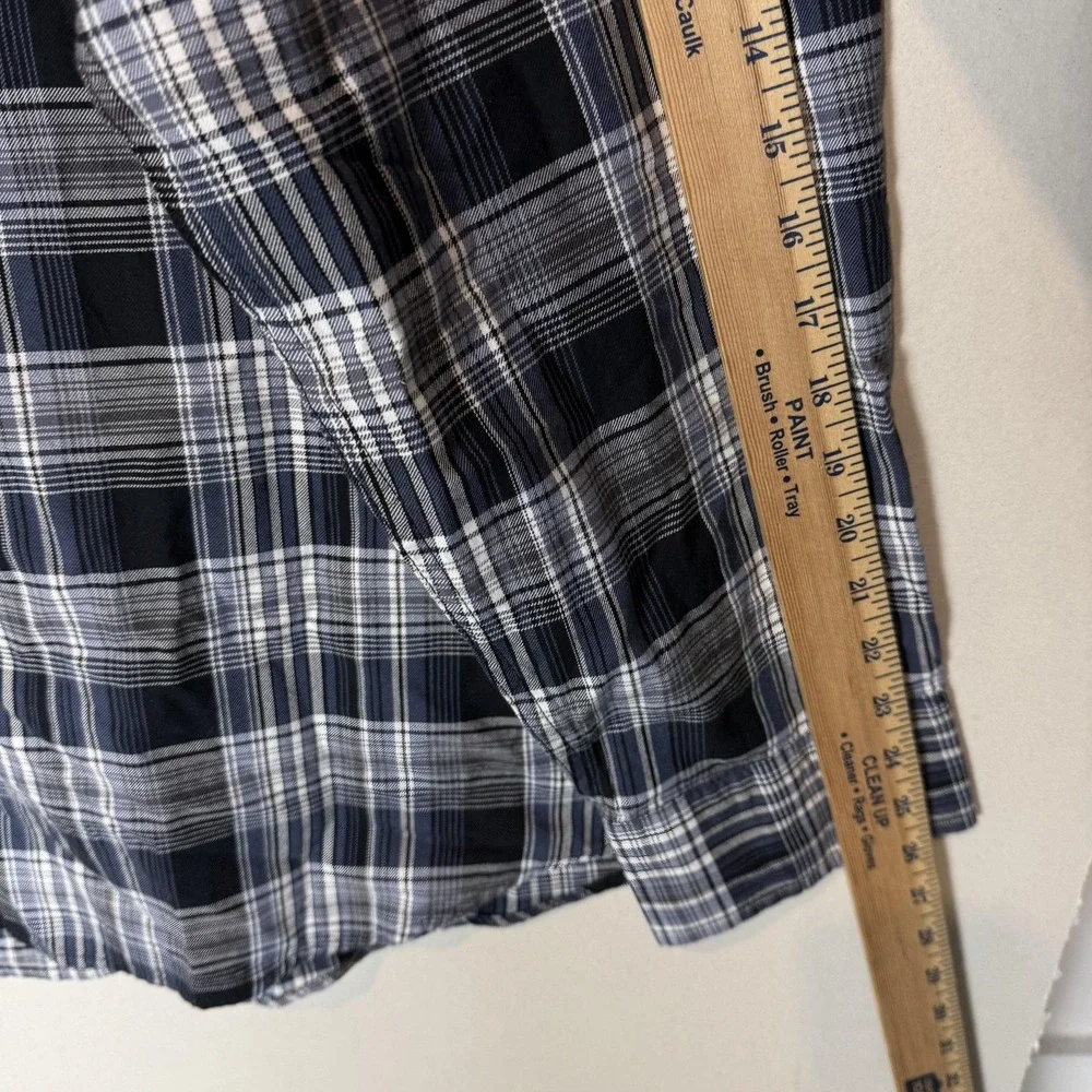 Levi's Shirt Mens 2XL Blue Plaid Long Sleeve Western Pearl Snap Front Casual Top